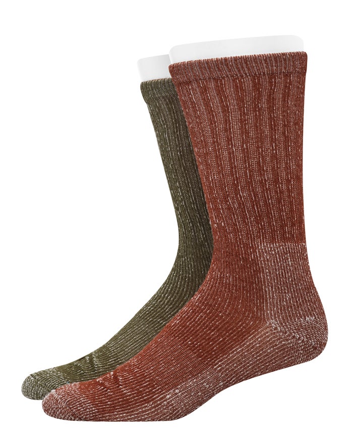 Calcetines Champion Hombre - Outdoor Midweight Crew With Wool 2-Pairs ( Marrones/Verde Oliva ) 47129